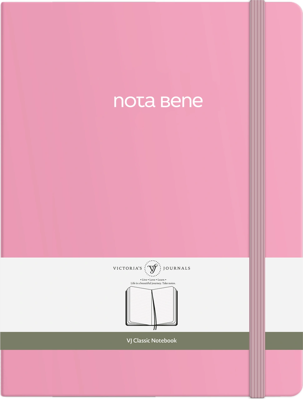 Nota Bene Classic Sert Kapak Defter, 19x25 Cm, Çizgili Pembe