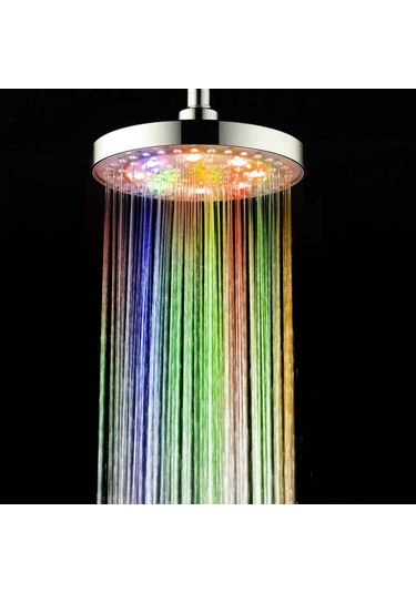 Qingmipy Otomatik Renk Değiştiren 8 Led'li Duş Başlığı - 7 Renkli Işık Şovu İle Banyo Keyfi Diğer