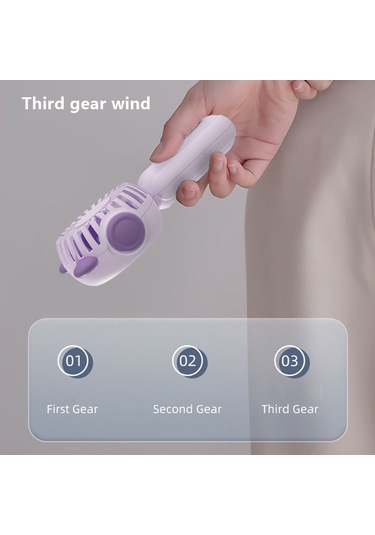 1117a Mini El Tipi Vantilatör 3 Hız Ayarlanabilir Yaz Soğutma Fanı Tabanlı - Siyah+beyaz Siyah+beyaz