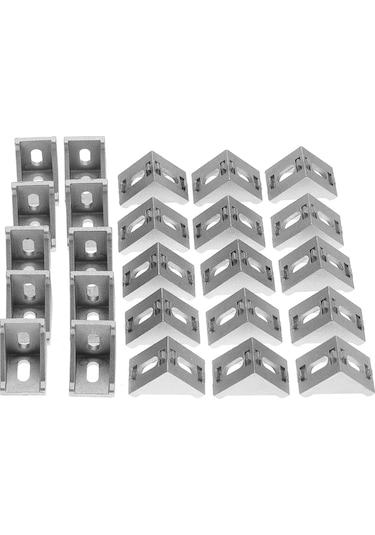 Samdoo 25 Adet 4040 Alüminyum Profil İçin L Şekilli Köşe Braketi, Dayanıklı Açısal Bağlayıcı Donanımı