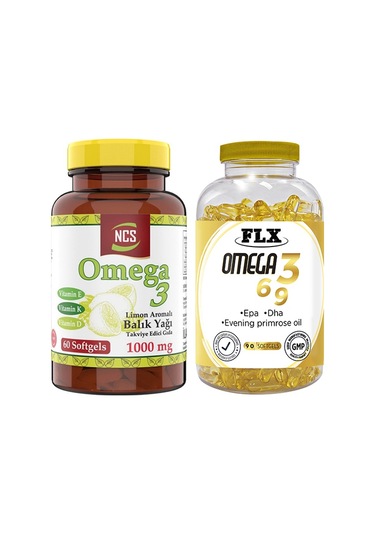 Ncs Omega 3 Balık Yağı Limonlu 60 Kapsül & Flx Omega 3-6-9 90 Tab