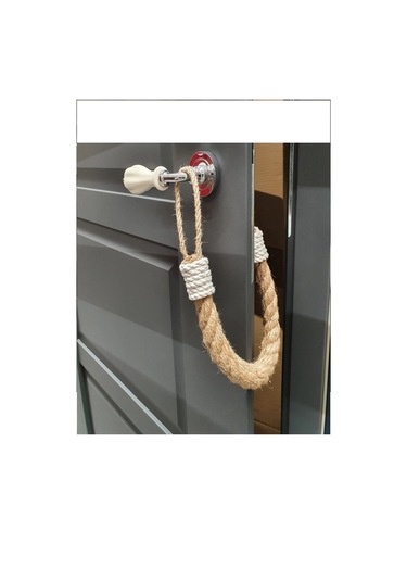 Kapı Stopu - Otantik Beyaz Jüt Halat Kapı Stopu - Door Stopper