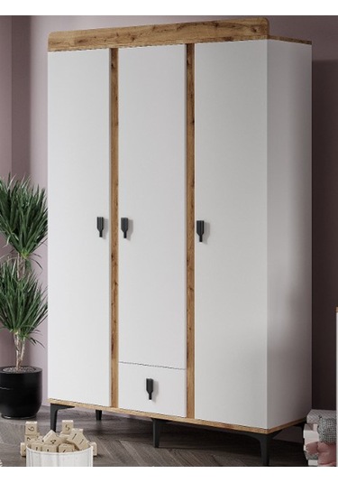 Patiko Rose 3 Kapaklı Dolap Meşe