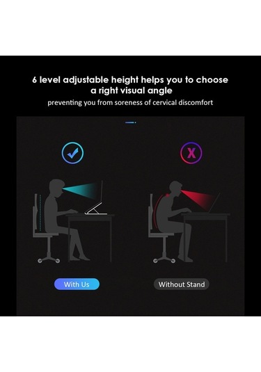 Didadodo 6 Seviyeli Katlanabilir Dizüstü Standı - Ofis & Ev Kullanımı Taşınabilir Stand