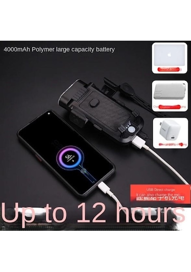 Forte Gt 6139-2 Bisiklet Ön Işık 500 Lümen Usb Şarjlı Yüksek Güçlü Far Telefon Tutucu Mavi