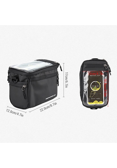 Bengguo Bisiklet Telefon Tutucu Çantası Bisiklet Gidonu Çantası Siyah