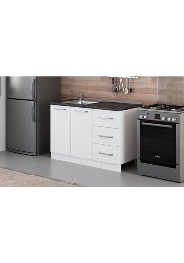 Minar 125 Cm Mutfak Dolabı Beyaz 125-B2-Alt Modül Beyaz