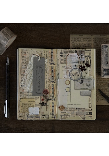 Dergi Scrapbooking Günlüğü Planlamacıları İçin 5rolls Retro Washi Bant, Renk: Yazılı Notlar, Size:written Notes Diğer