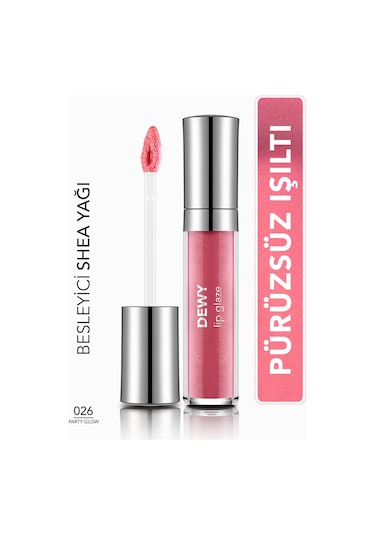 Flormar Besleyici Dudak Parlatıcısı - Dewy Lip Glaze - 026 Party Glow-8682536069489