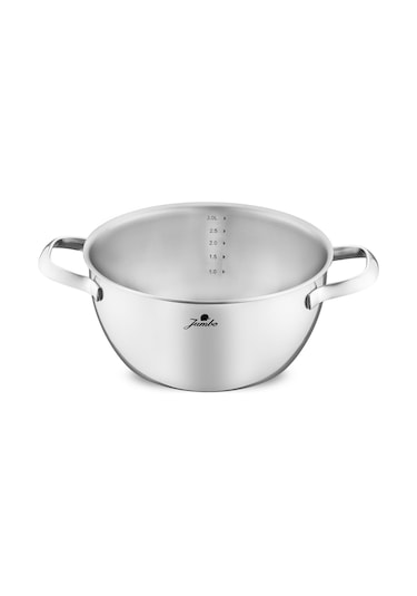 Jumbo Colosseum 3ply 7 Parça İndüksiyon Tabanlı Çelik Tencere Seti Gümüş