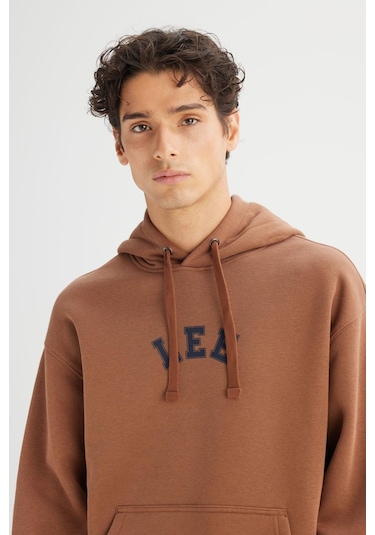 Lee Erkek Mid Logo Hoodie Dark Brown Çok Renkli
