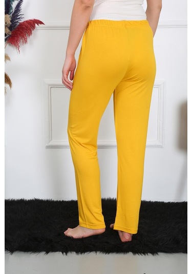 Akbeniz Kadın Pamuk Penye Tek Alt Pijama Sarı 27513-sarı Sarı