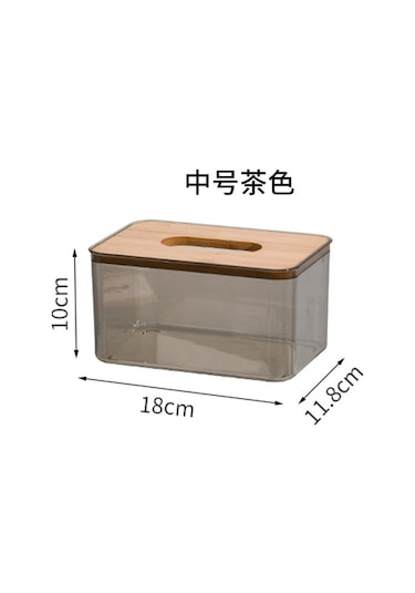 Orta Kahverengi-iskandinav Basit Yaratıcı Şeffaf Doku Kutusu Ev Oturma Odası Kağit Kutu Yüz Kağıt Restoran Masa Peçete Saklama Kutusu