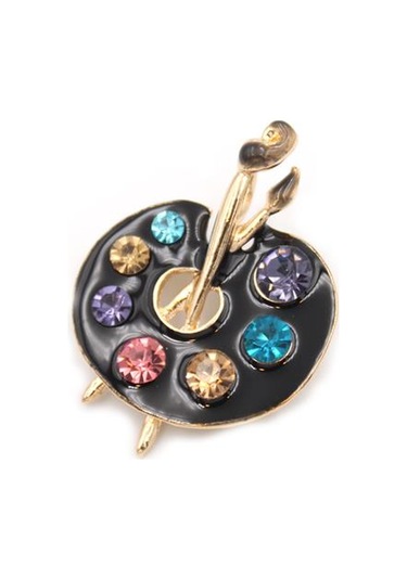 Palet Broş - Siyah Siyah