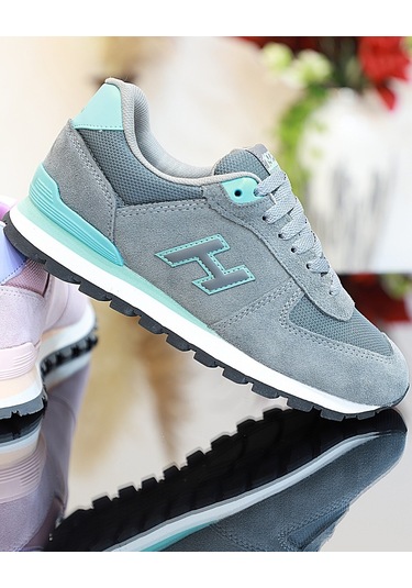 1743-peru Hakiki Deri Anatomik Eva Tabanlı Unisex Sneak Gri Turkuaz Çok Renkli
