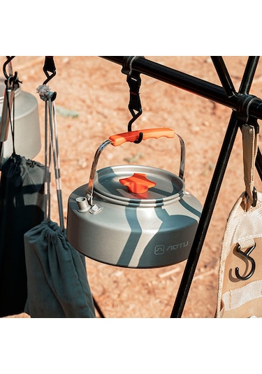 Youmex Kamp, Piknik Ve Yürüyüşler İçin Pratik 1.6l Çay Ve Kahve Demleme Çaydanlığı Koyu Gri