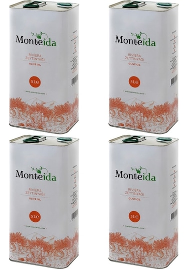 Monteida Riviera Zeytinyağı Teneke 4 x 5 L