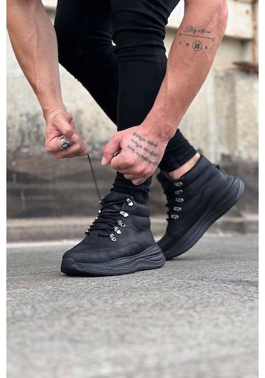 Wagoon Wg035 Kömür Cilt Yüksek Taban Yarım Bilek Bot Çok Renkli