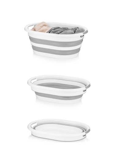 Meleni Home Milano Katlanır Temizlik Seti 3'lü Beyaz - Gri