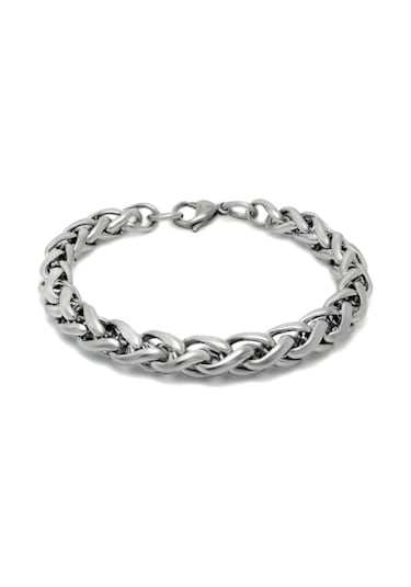 Chavin 8 Mm. 21 Cm. Gri Çelik Erkek Bileklik Dg36 Beyaz