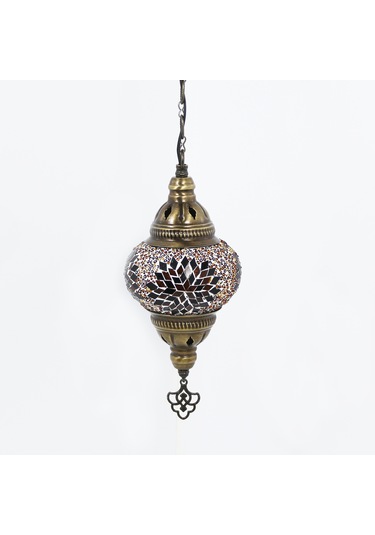 Dekoratif Otantik Mozaik Lamba Tekli Sarkıt Tavan Lambası model 4