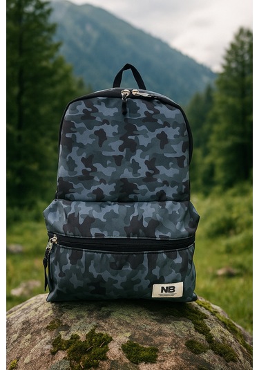Newbag Kamuflaj Erkek Okul Sırt Çantası Yeni Sezon -gri Kamuflaj