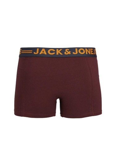 Jack & Jones Erkek 3'lü Düz Renk Boxer Paketi 12113943 Burgundy Bordo