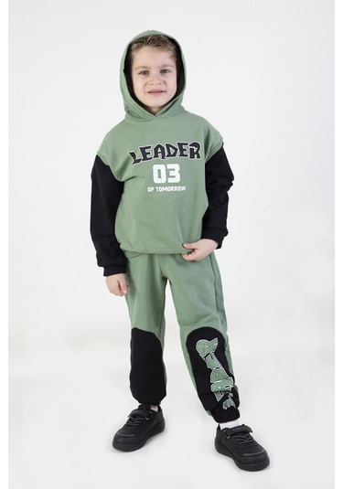 Erkek Çocuk Leader Baskılı Örme Basic Eşofman Takımı 001