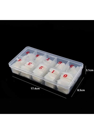 ADANİL 500'LÜ PROTEZ TIRNAK NUMARALI YARIM AY TİPS KEMİK RENK