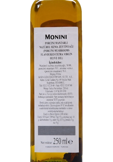 Monini Porcini Aromalı Sızma Zeytinyağı 250 Ml.