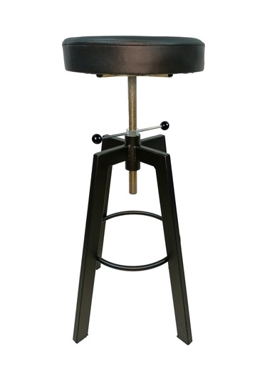 Helen Bar Sandalyesi Bar Taburesi Siyah Deri Oturak Çok Renkli