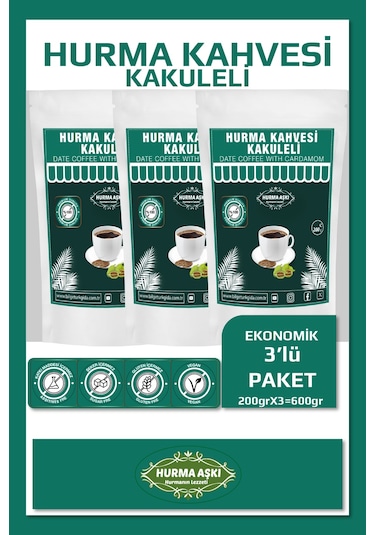 Hurma Aşkı Hurma Kahvesi Kakuleli 3 x 200 G