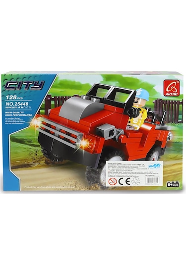 Ausini City Kırmızı Jeep 128 Parça