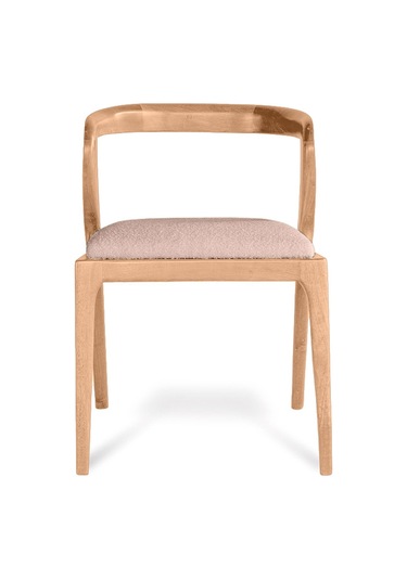 Akrep Krem Kumaş Natural Ahşap Sandalye