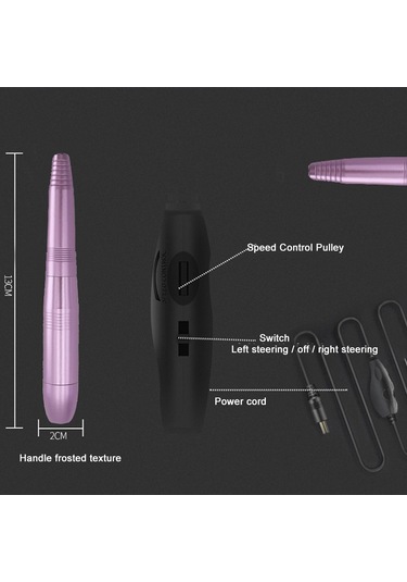Sones Usb Fişli Alüminyum Tırnak Matkabı Elektrikli Manikür Freze Seti Altın