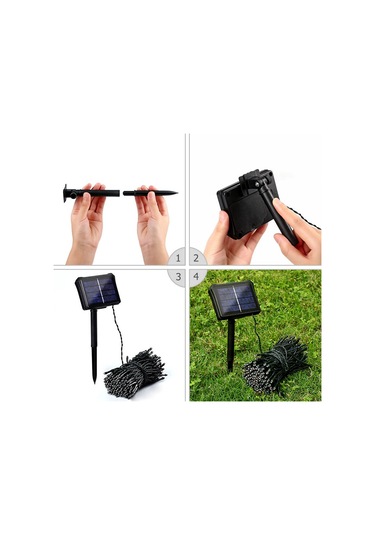 Skycity Güneş Enerjili 50 Led 8 Fonksiyonlu Çok Renkli Işık Zinciri - Dış Mekan Bahçe Bahçe Noel Dekorasyonu 9.5m Su Geçirmez Diğer