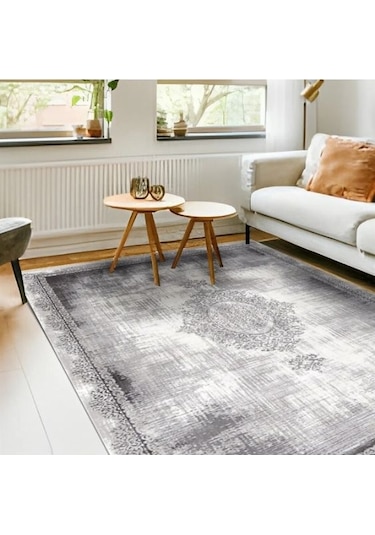 Merinos Halı Rodin 19770 095 Serisi Akrilik Salon Oturma Yatak Odası Halısı Gri