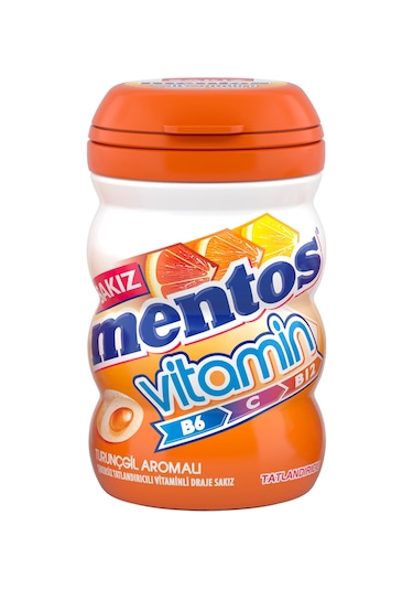 MENTOS VİTAMİN TURUNÇGİL AROMALI DRAJE SAKIZ 6 ADET * 90 g