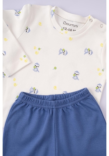 Boumini Bebek Ve Çocuk Pijama Takımı Mavi Miskin-mavi Mavi