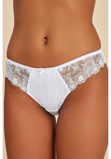 Paris Ekru Dantelli Slip Külot Ekru
