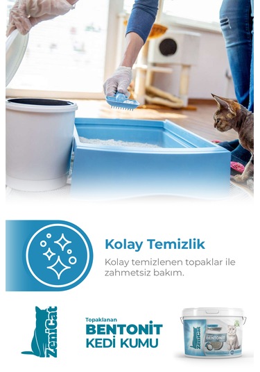 Zenicat Marsilya Sabun Kokulu Renkli İnce Taneli Doğal Bentonit Kedi Kumu 5 L