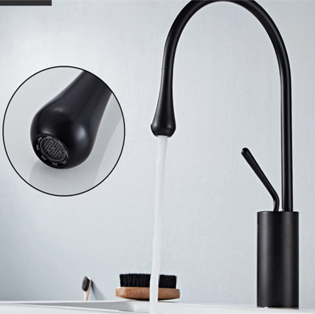 Nefa Yapı Fleko Çanak Lavabo Bataryası Joistic Siyah