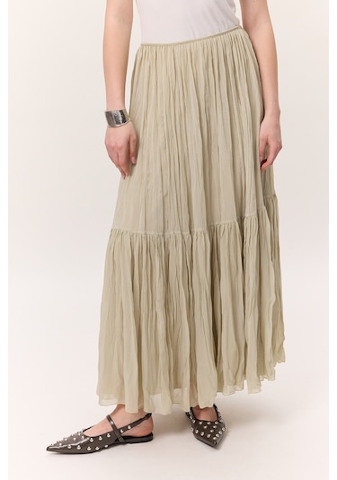 Crush Piliseli Uzun Etek Adaçayı Adaçayı Yeşil