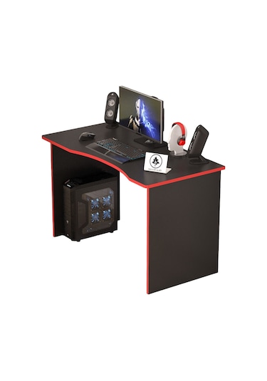 Eğri Kenar Oyuncu Masası Gamer Masası 120x60 Cm Siyah