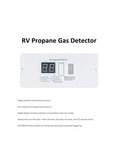 Xindoker Büyük Boy Beyaz 12v Lpg Gaz Dedektörü - 85db Alarm, Yüksek Hassasite, Karavan/trailer Uygun, Hata Kodu Gösterme