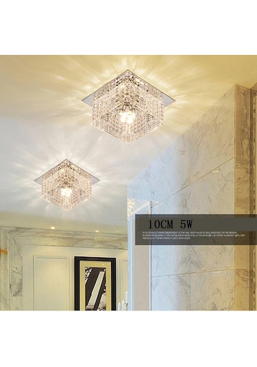 Çok Renkli Kristal Led Tavan Işıkları Oturma Odası Yatak Odası Modern Kare Dekoratif Lamba Açık Çok Renkli