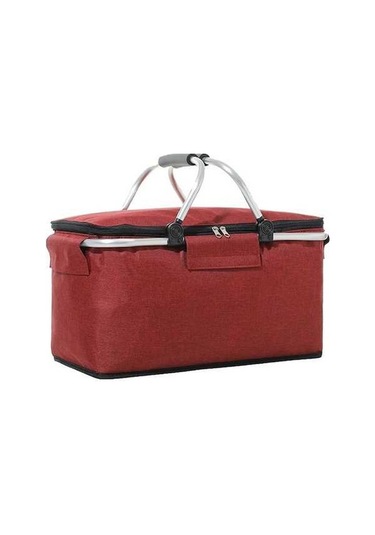 Dancemonkey Katlanır Piknik Sepeti Oxford Kumaş Yalıtımlı Sepet Çok Fonksiyonlu Piknik Çantası-kırmızı Kırmızı