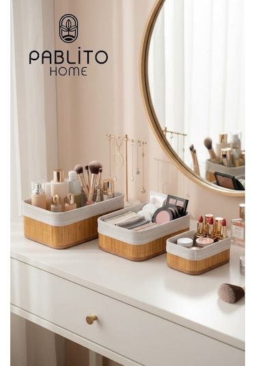 Pablıto Pbt-595 Bambu 3'lu Sepet Balon Açık Ahşap