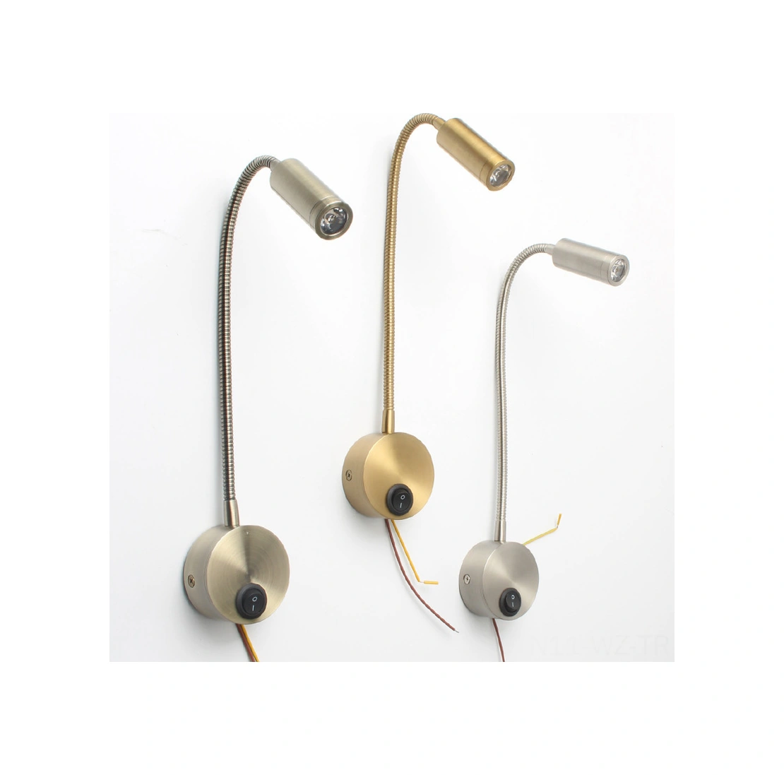 Wezone Siyah 3w Led Boyunlu Duvar Lambası, Islak Beyaz Işık, Okuma Için, Otel/yatak Odası, Anahtarlı Siyah