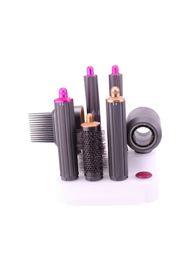 Tcherchı Masaüstü Kurutma Makinesi Saç Bigudi Depolama Rafı, Airwrap Için Uygun Gerekli Banyo Rafı Pembe